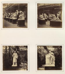 [Roman Court with Sculptures of Posidonius and Wounded Gladiator; Sculpture of Geoffre..., ca. 1859. Creator: Attributed to Philip Henry Delamotte.