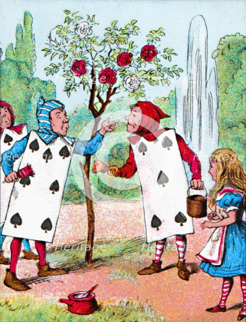 'The Playing cards painting the Rose Bushes', c1910. Artist: John Tenniel.