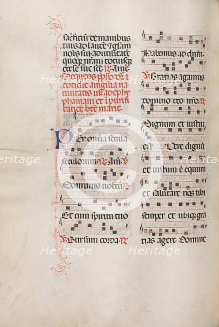 Missale: Fol. 176v: Music for various ordinary prayers, 1469. Creator: Bartolommeo Caporali (Italian, c. 1420-1503).