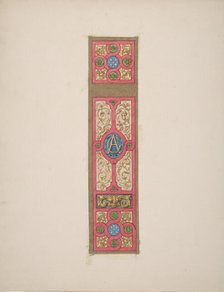 Design for the painted decoration of a wall of ceiling panel monogrammed "CA", 2nd half 19th century Creators: Jules-Edmond-Charles Lachaise, Eugène-Pierre Gourdet.