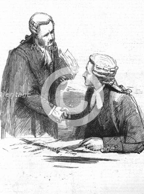 ''The Parnell Commission at the Royal Courts of Justice; the salute before the duel, Sir Richard Web Creator: Unknown.