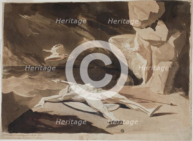 Thetis Mourning the Body of Achilles, 1780. Creator: Henry Fuseli.