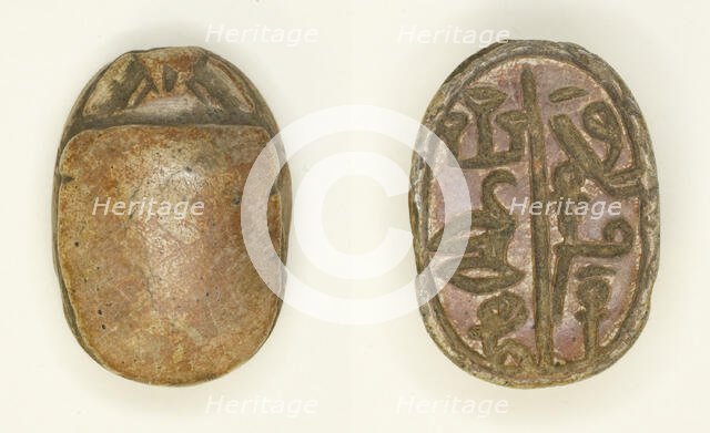 Scarab: Title (Seal-Bearer of the King of Lower Egypt, Overseer of Sealed Goods) and Personal... Creator: Unknown.