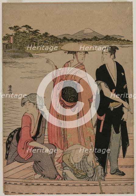 Passengers in a Ferry Boat on the Sumida River, 1784. Creator: Torii Kiyonaga (Japanese, 1752-1815).