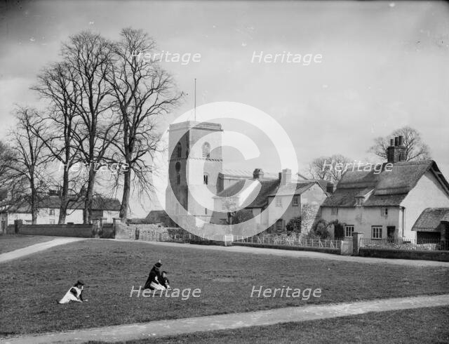 Looking across the village green, Sutton Courtenay, Vale of White Horse, Oxfordshire, 1890. Creator: Henry Taunt.