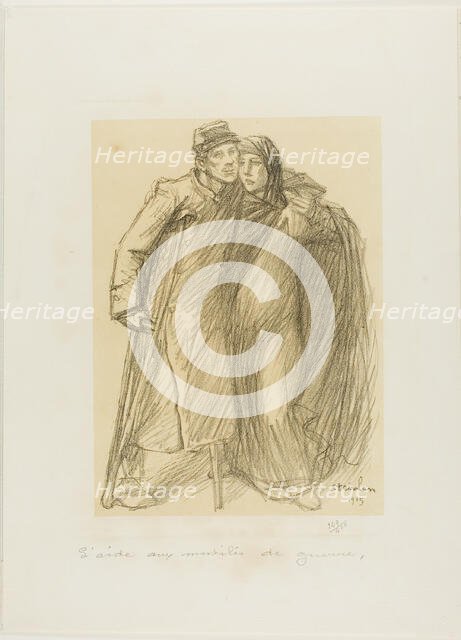 Aid to Those Mutilated in the War, plate one from Actualités, 5570. Creator: Theophile Alexandre Steinlen.