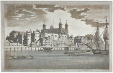 View the Tower of London from the River Thames with boats on the river, 1795. Artist: Joseph Constantine Stadler