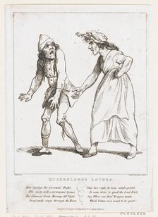 Quarrelsome Lovers, January 2, 1797., January 2, 1797. Creator: Thomas Rowlandson.
