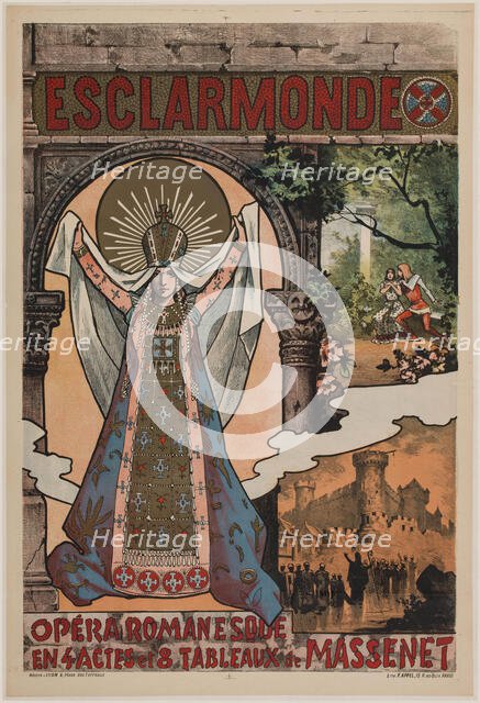 Poster for the Opera "Esclarmonde" by Jules Massenet, 1889. Creator: Anonymous.