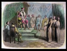 State Council in Spain. (1518), King Charles V attends a session where Fray Juan de Quevedo Fray …