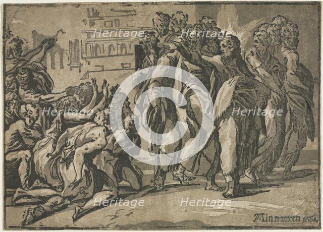 Christ Healing the Lepers, 1608. Creator: Guiseppe Rossigliani (Italian, c. 1510-).