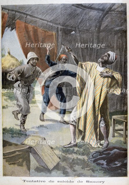 The attempted suicide of Samori Ture, 1899. Creator: F Meaulle.