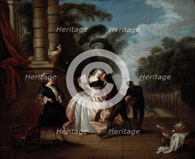 The kiss returned. Creator: Ecole Francaise.