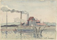 Factory on the Oise at Pontoise, 1873. Creator: Camille Pissarro.