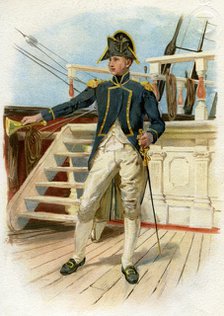 Royal Navy Post Captain, 18th century (c1890-c1893). Artist: Unknown