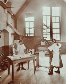 Laundry work, Tennyson Street School, Battersea, London, 1907. Artist: Unknown.