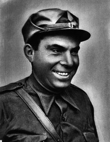 Buenaventura Durruti (1896-1936), Spanish anarchist leader, reproduction of a photograph.