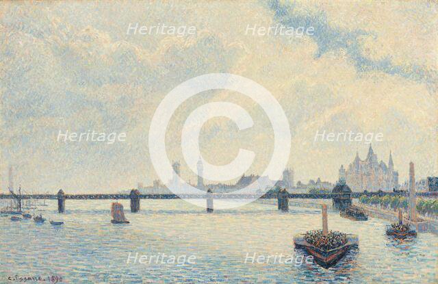 Charing Cross Bridge, London, 1890. Creator: Camille Pissarro.