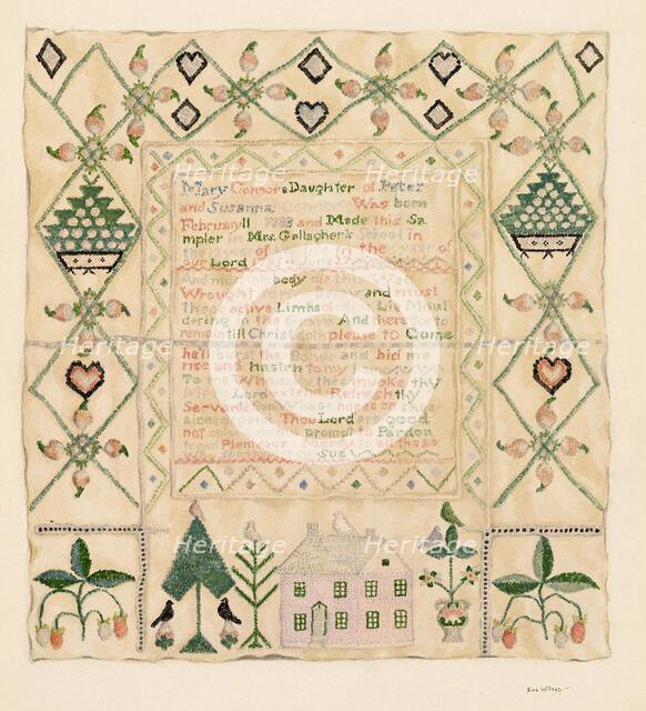 Sampler, c. 1938. Creator: Eva Wilson.