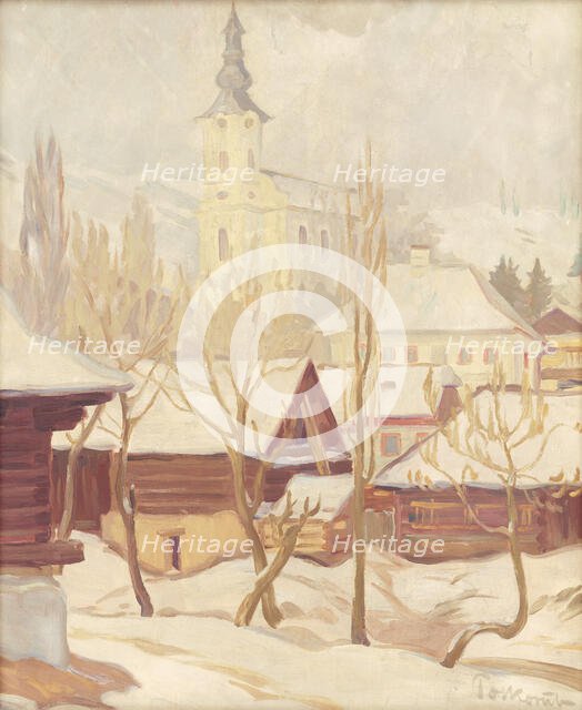Winter scene in Helpa, 1936. Creator: Stefan Polkorab.
