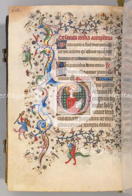 Hours of Charles the Noble, King of Navarre (1361-1425), fol. 301v, St. Cecilia, c. 1405. Creator: Master of the Brussels Initials and Associates (French).