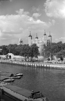 The Tower of London from Tower Bridge, London, c1945-c1965. Artist: SW Rawlings