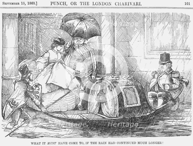 'What it Must have come to, if the Rain had continued much Longer!', 1860. Artist: Unknown