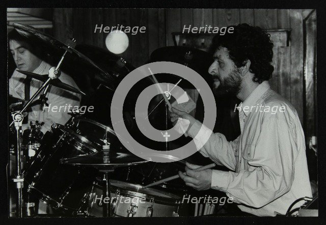 Drummer Simon Morton playing at the Torrington Jazz Club, Finchley, London, 1988. Artist: Denis Williams