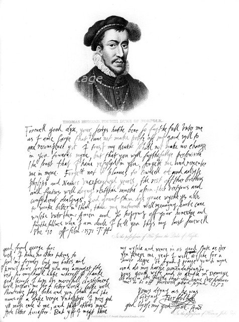 Portrait of Thomas Howard, 4th Duke of Norfolk, 1572, (1840). Artist: Unknown