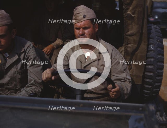 Driver of Marine truck, New River, N.C., 1942. Creator: Alfred T Palmer.
