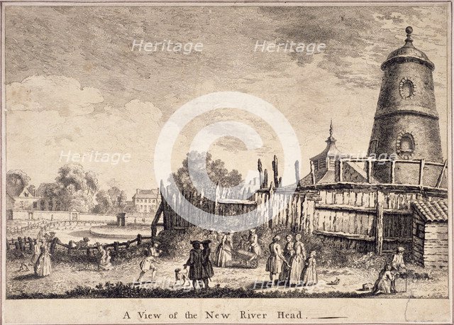 View of New River Head, Finsbury, London, c1753. Artist: Anon