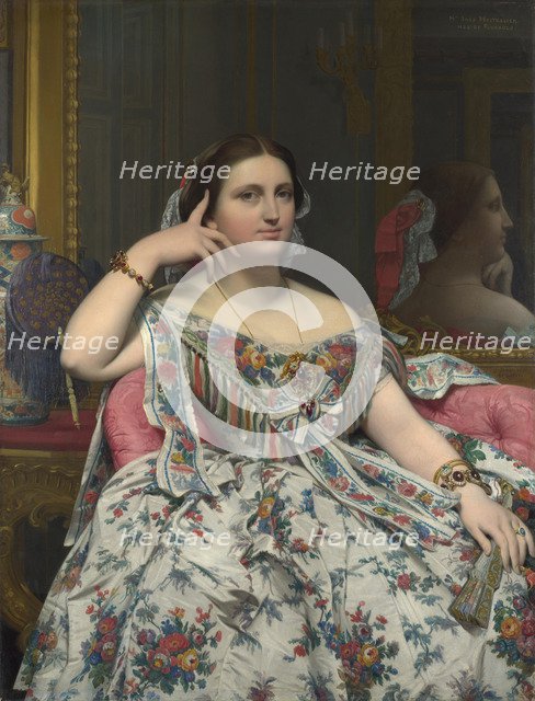 Madame Marie-Clotilde-Inès Moitessier, née de Foucauld, 1856. Artist: Ingres, Jean Auguste Dominique (1780-1867)