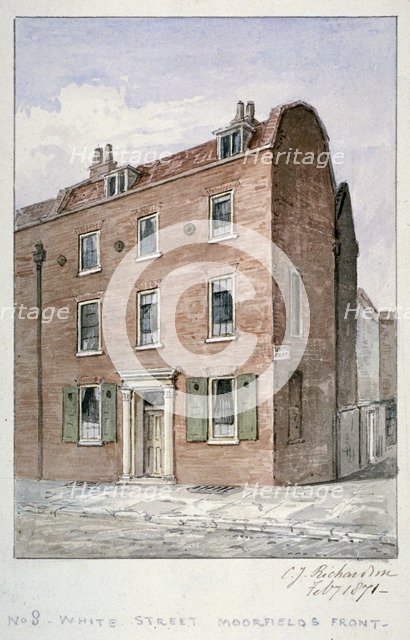 View of no 8 White Street, Moorfields, City of London, 1871.                                         Artist: Charles James Richardson