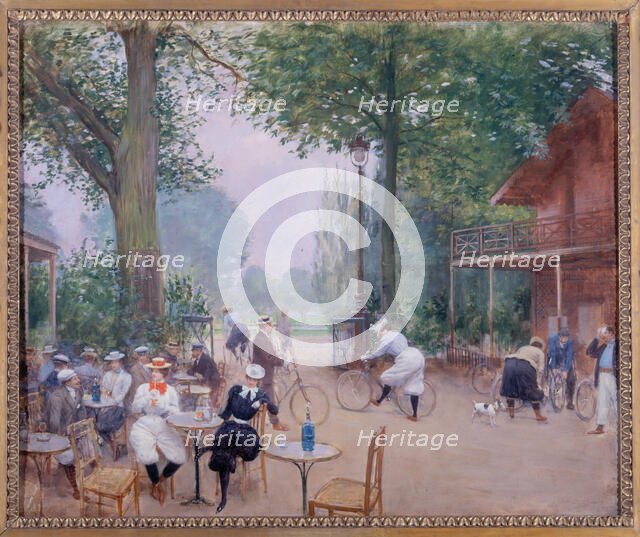 Chalet du Cycle in the Bois de Boulogne, c1900. Creator: Jean Beraud.