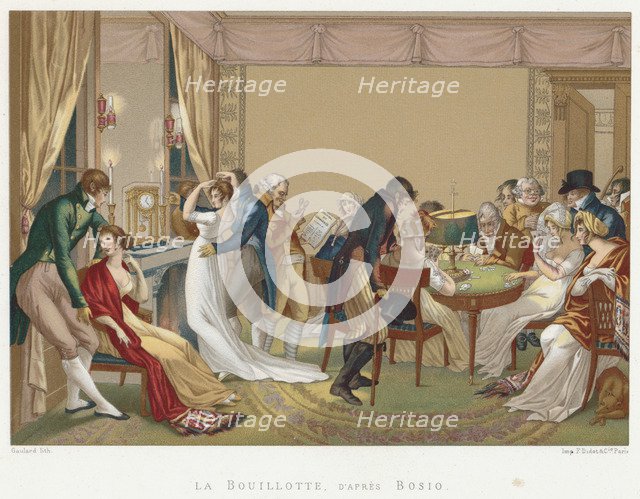 Ladies and gentlemen playing La Bouillotte, France, c1804-1814. Artist: Unknown