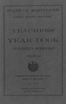 Teachers' year book colored schools, title page, 1907-08. Creator: Unknown.