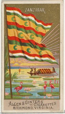 Zanzibar, from Flags of All Nations, Series 2 (N10) for Allen & Ginter Cigarettes Brands, ..., 1890. Creator: Allen & Ginter.