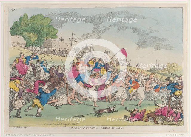 Rural Sports, Smock Racing, [October 1, 1811], reprint., [October 1, 1811], reprint. Creator: Thomas Rowlandson.