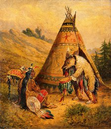 A Native American medicine man. Creator: George Catlin.