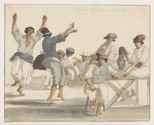 Dancing Maltese sailors, 1778. Creator: Louis Ducros.