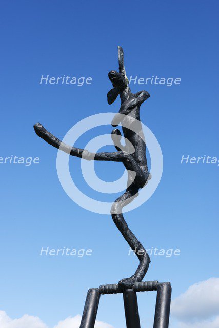 'The Cricketer', sculpture by Barry Flanagan, Jesus College, Cambridge, Cambridgeshire, 2015. Artist: James O Davies.