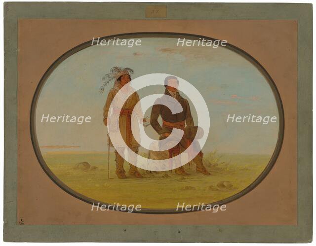 Mohigan Chief and a Missionary, 1861/1869. Creator: George Catlin.