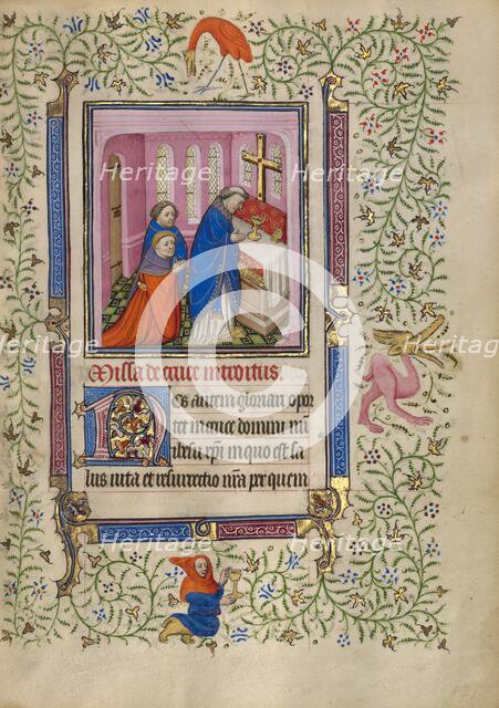 A Priest Celebrating Mass; Book of Hours, about 1410. Creator: Unknown.