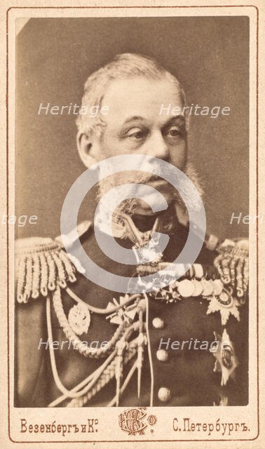 Nikola'i Alekseevich Miliutin, head-and-shoulders portrait, facing slightly...,between 1880 and 86 Creator: Unknown.