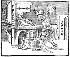 Forging a magnet, 1600. Artist: Unknown