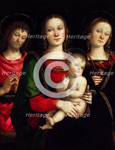 Madonna and Child with Saints Catherine of Alexandria and John the Baptist. Artist: Perugino (ca. 1450-1523)