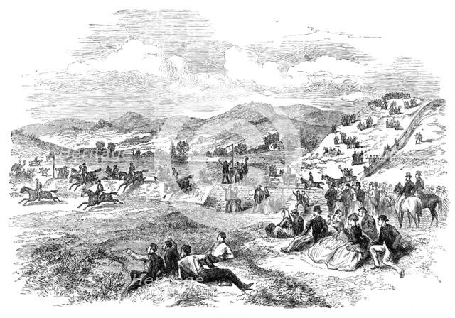 Steeplechase at Punchestown Races, 1870. Creator: Unknown.