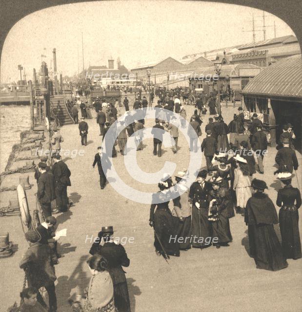 'The Ocean Steamship Landing, Liverpool, England', 1901.  Creator: Works and Sun Sculpture Studios.