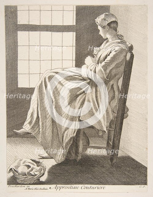 Sewing Apprentice, 1737. Creator: Caylus, Anne-Claude-Philippe de.