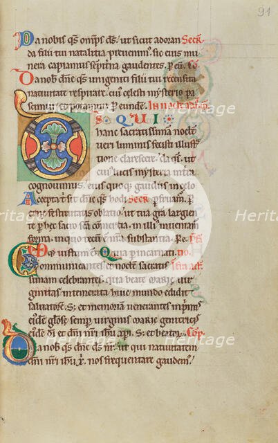 Decorated Initial D; Stammheim Missal, probably 1170s. Creator: Unknown.